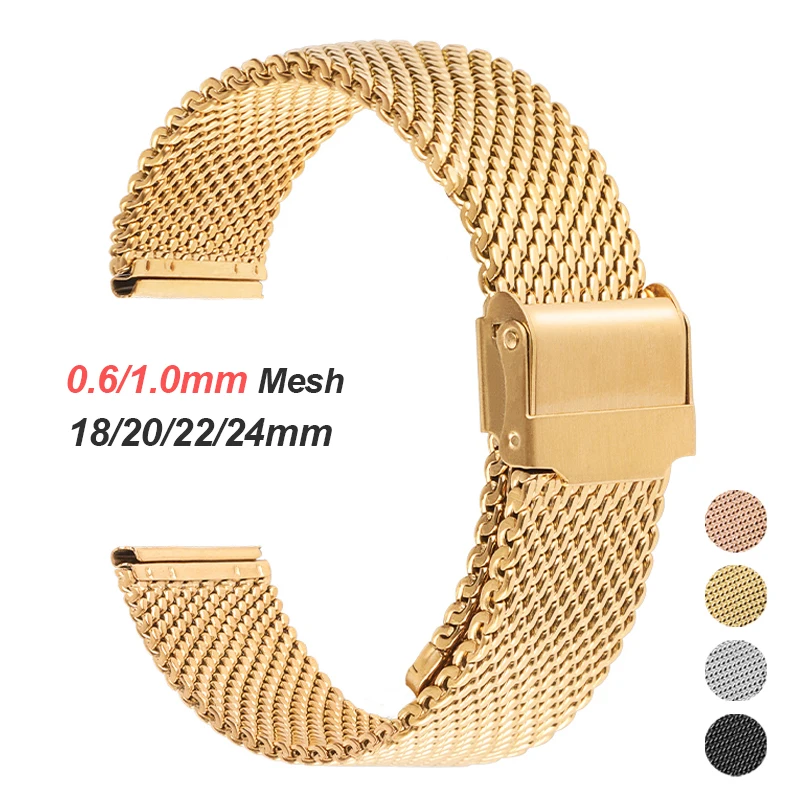Mesh Strap Metal - 0,6mm 1,0mm Mailänder Netz armband für