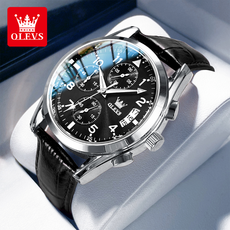 Leather Watch Band Men - OLEVS Quarzuhr für Männer Original Lederband