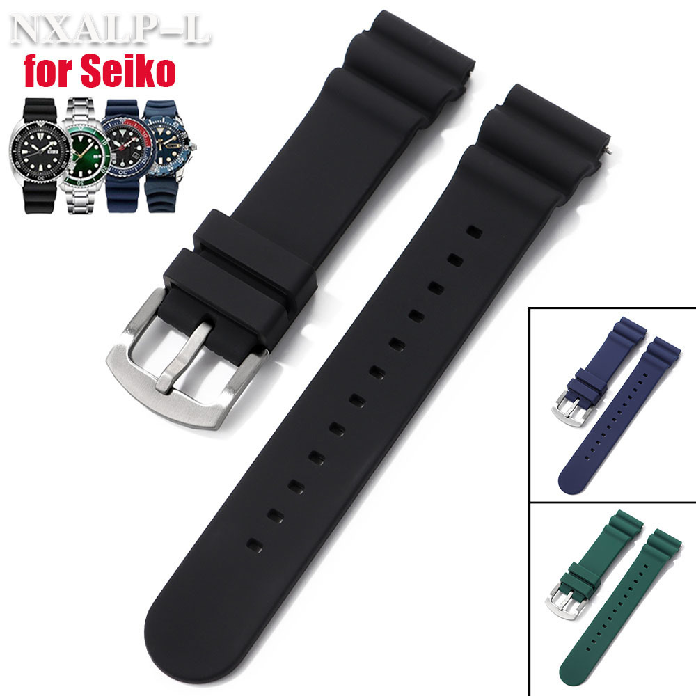 Seiko Watch 5 Sports - 20 mm 22 mm Silikon-Uhrenarmband für