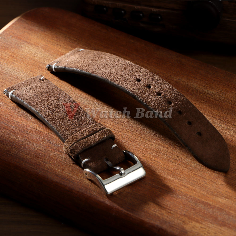 Suede Strap Watch - 20mm 22mm Hochwertiges Wildleder Rindsleder Vintage