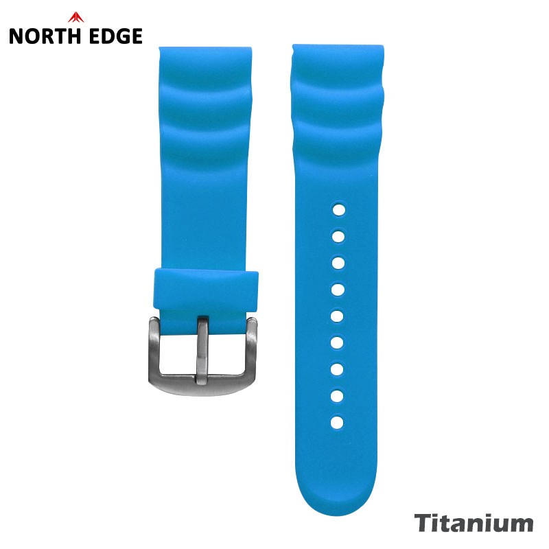Rubber Strap Diver - NORTH EDGE 24 mm Gummi-Uhrenarmband aus