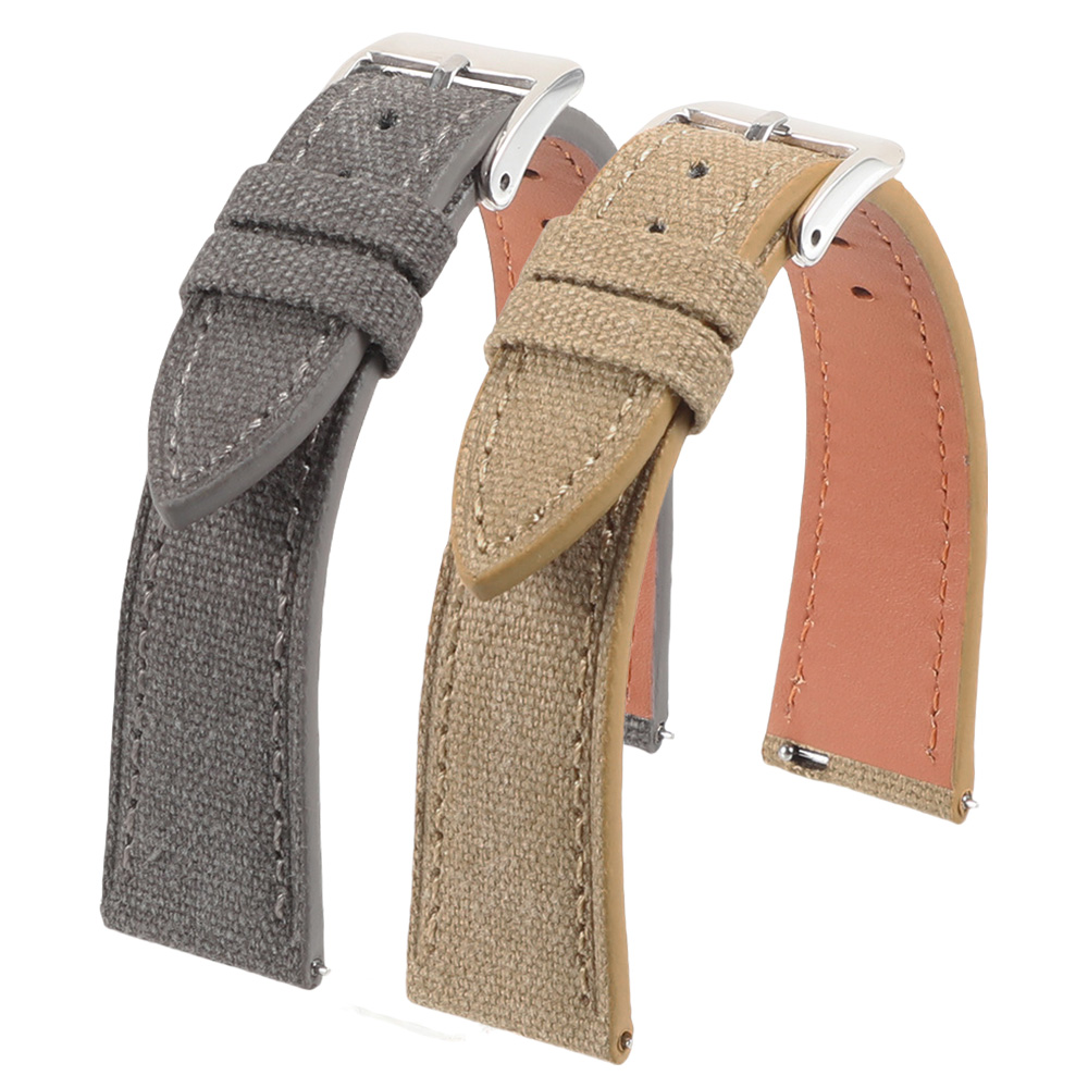 Canvas Strap Watch - Handgefertigtes, schmales Uhrenarmband, 18 mm, 20