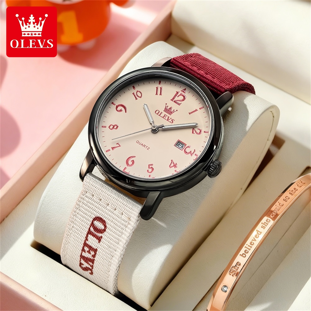 Canvas Strap Watch - OLEVS Brandneue Modische Quarzuhr für Herren
