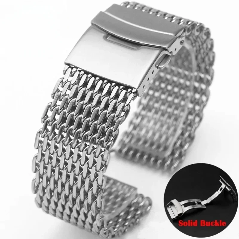 Mesh Strap Metal - 18//24mm Mesh massives Edelstahl Uhren armband