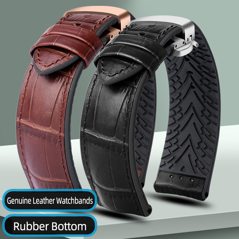 Omega Watch Speedmaster - Echtes Leder Uhrenarmbänder 19/20/21/22mm Gummi Unten