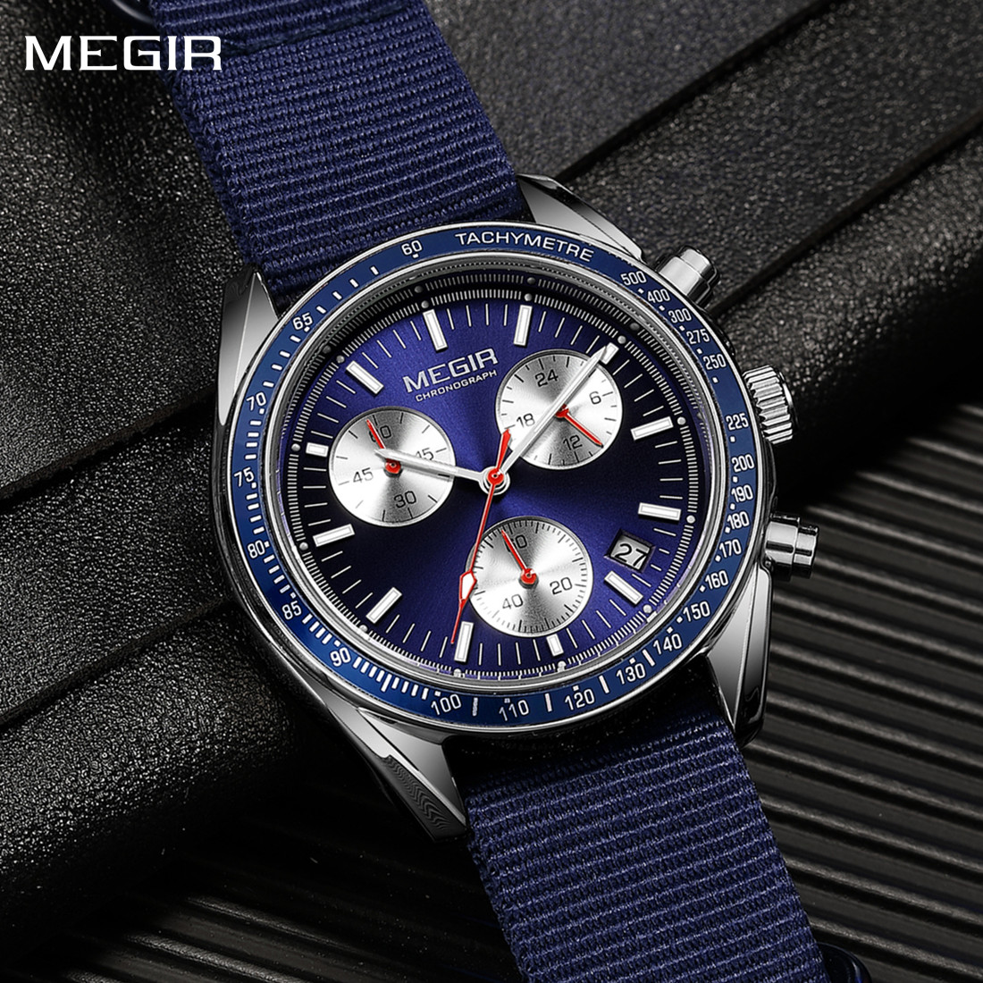 Canvas Strap Watch - MEGIR Chronograph Leinwand Strap Männer Sport