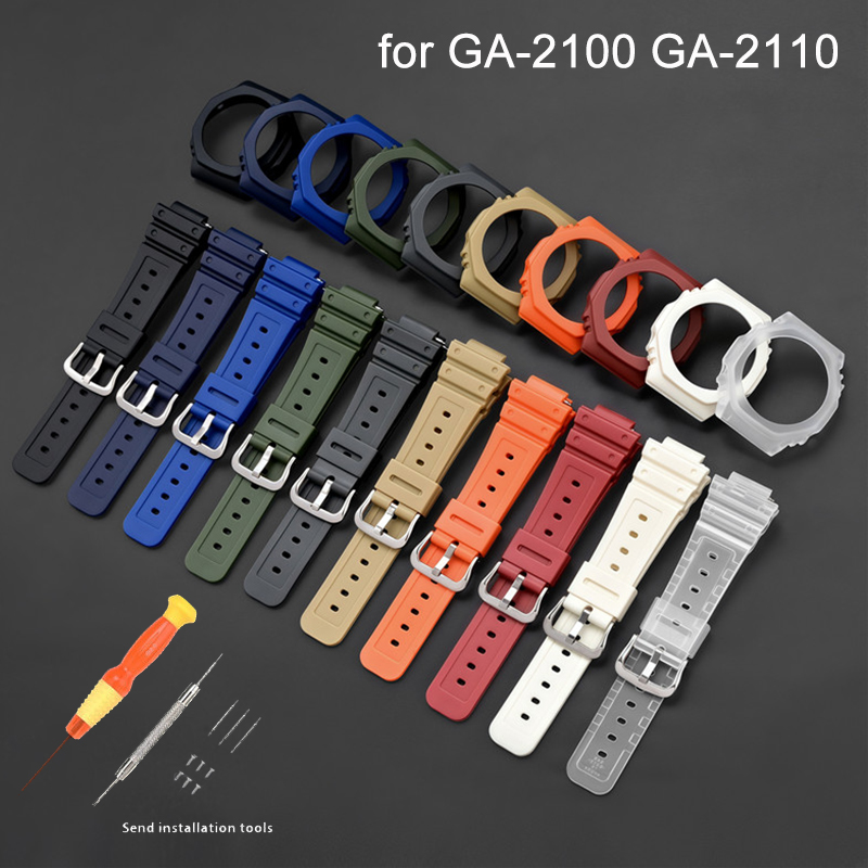 Casio Watch G-Shock Ga-2100 - Gummi-Uhrenarmband-Gehäuse-Lünette für Casio G-SHOCK GA-2100 GA-2110