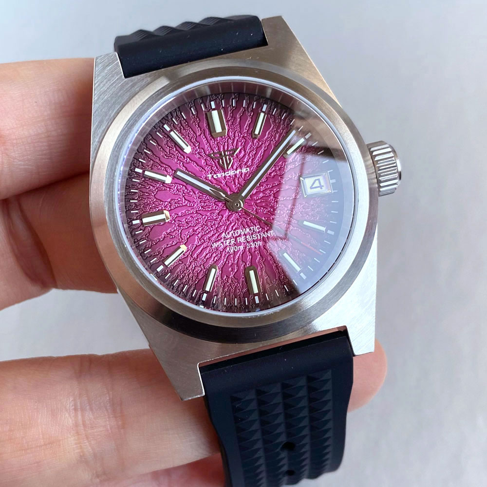 Neue 38mm Mechanische Uhr Männ – Rubber Strap Diver Bewertung und Preis