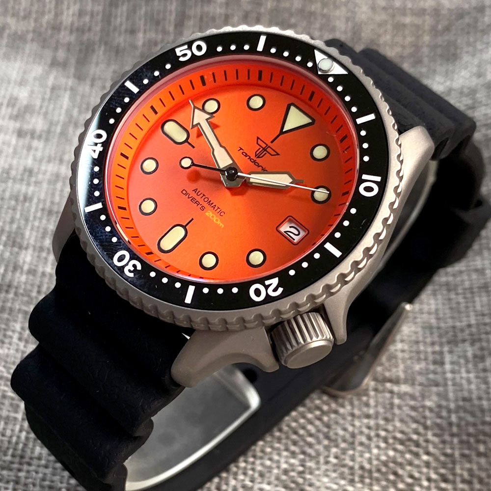 Tandorio 41mm Titan NH35 Herre – Rubber Strap Diver Bewertung und Preis