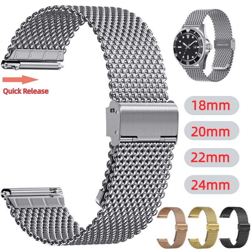18mm 20mm 22mm 24mm Armbänder  – Mesh Strap Metal Bewertung und Preis