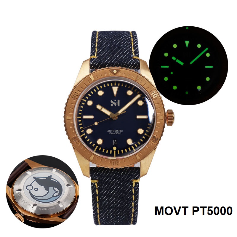 42mm Bronze Herren uhr mechani – Canvas Strap Watch Bewertung und Preis
